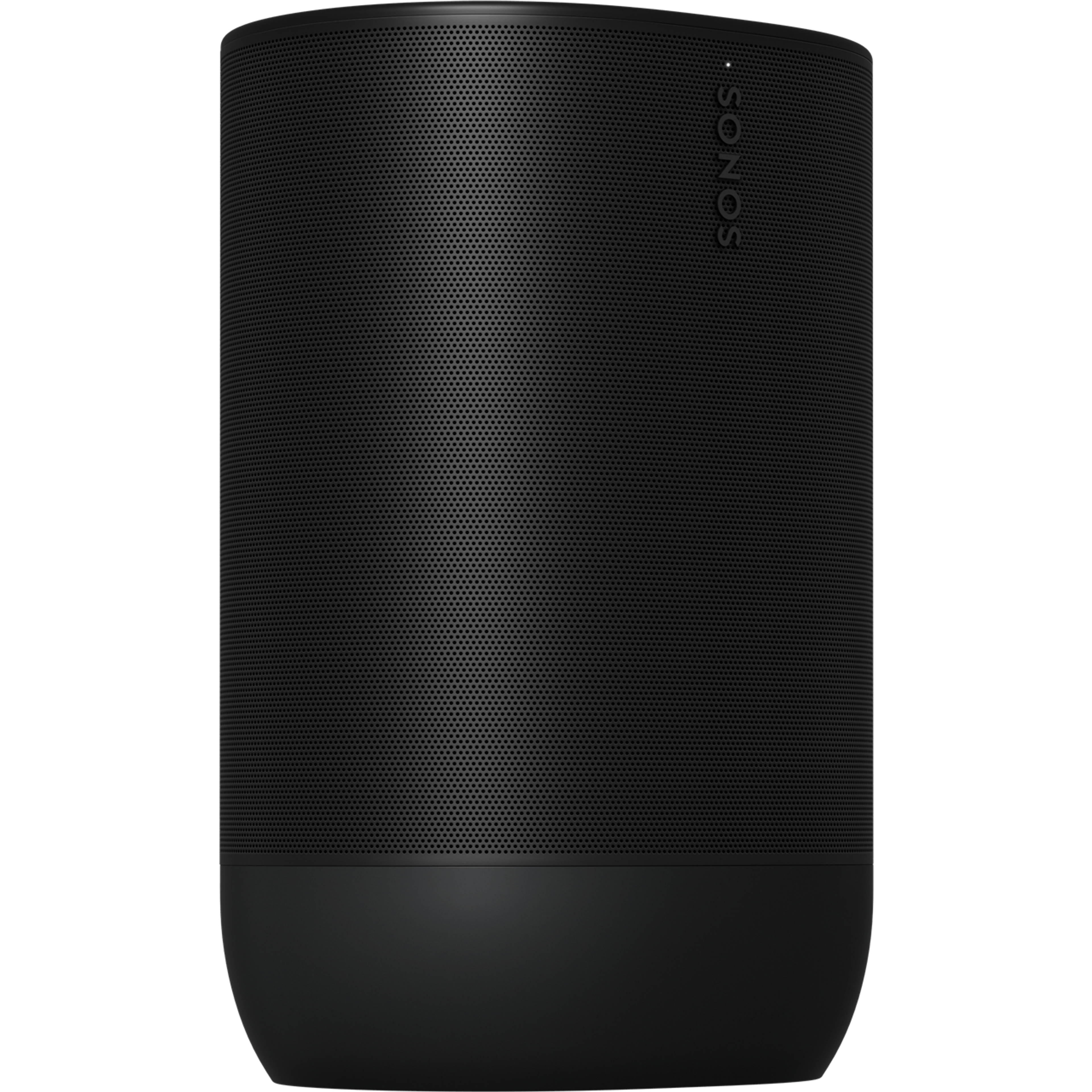 Musta Sonos Move 2 edestä kuvattuna ja hieman sivulle käännettynä