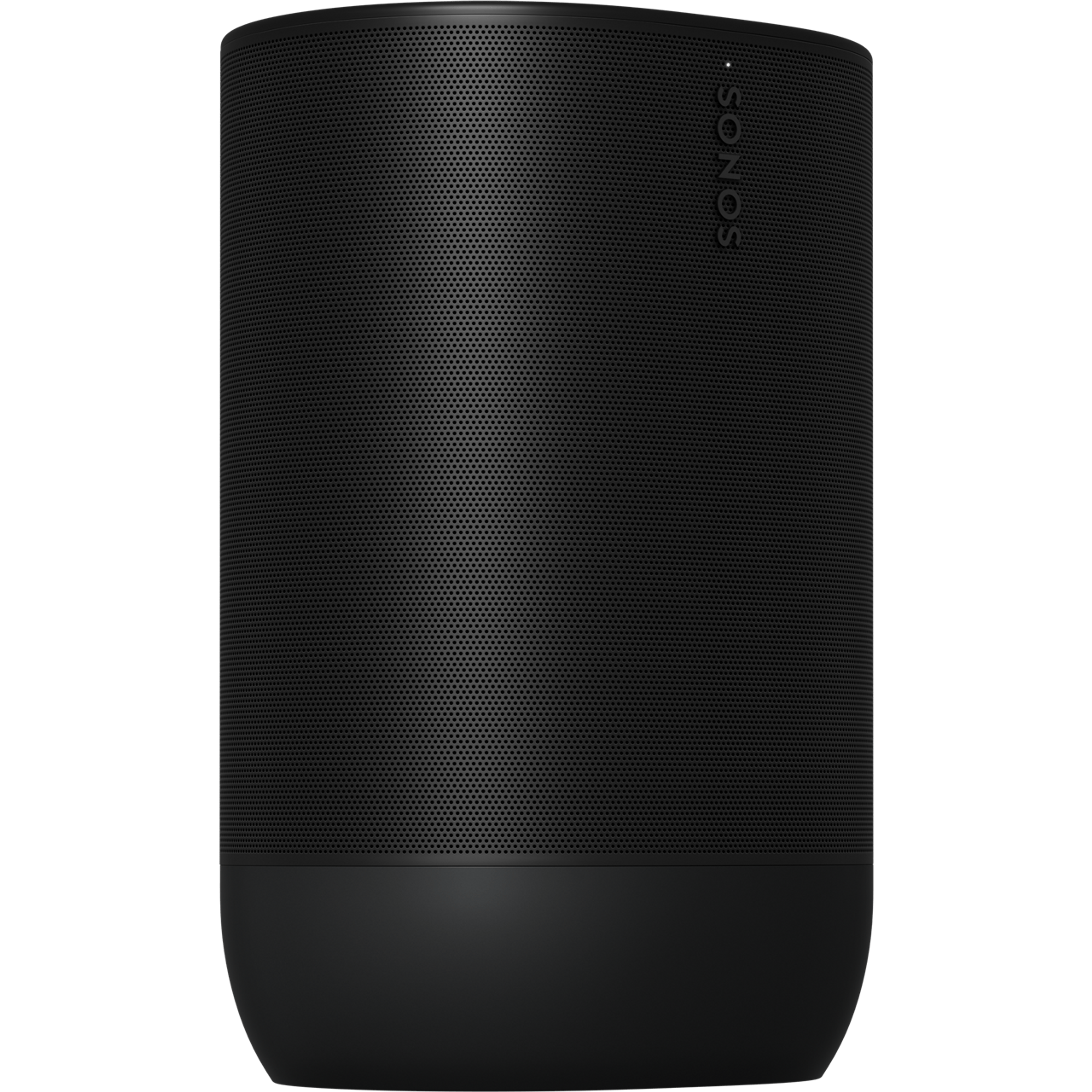 Musta Sonos Move 2 edestä kuvattuna ja hieman sivulle käännettynä