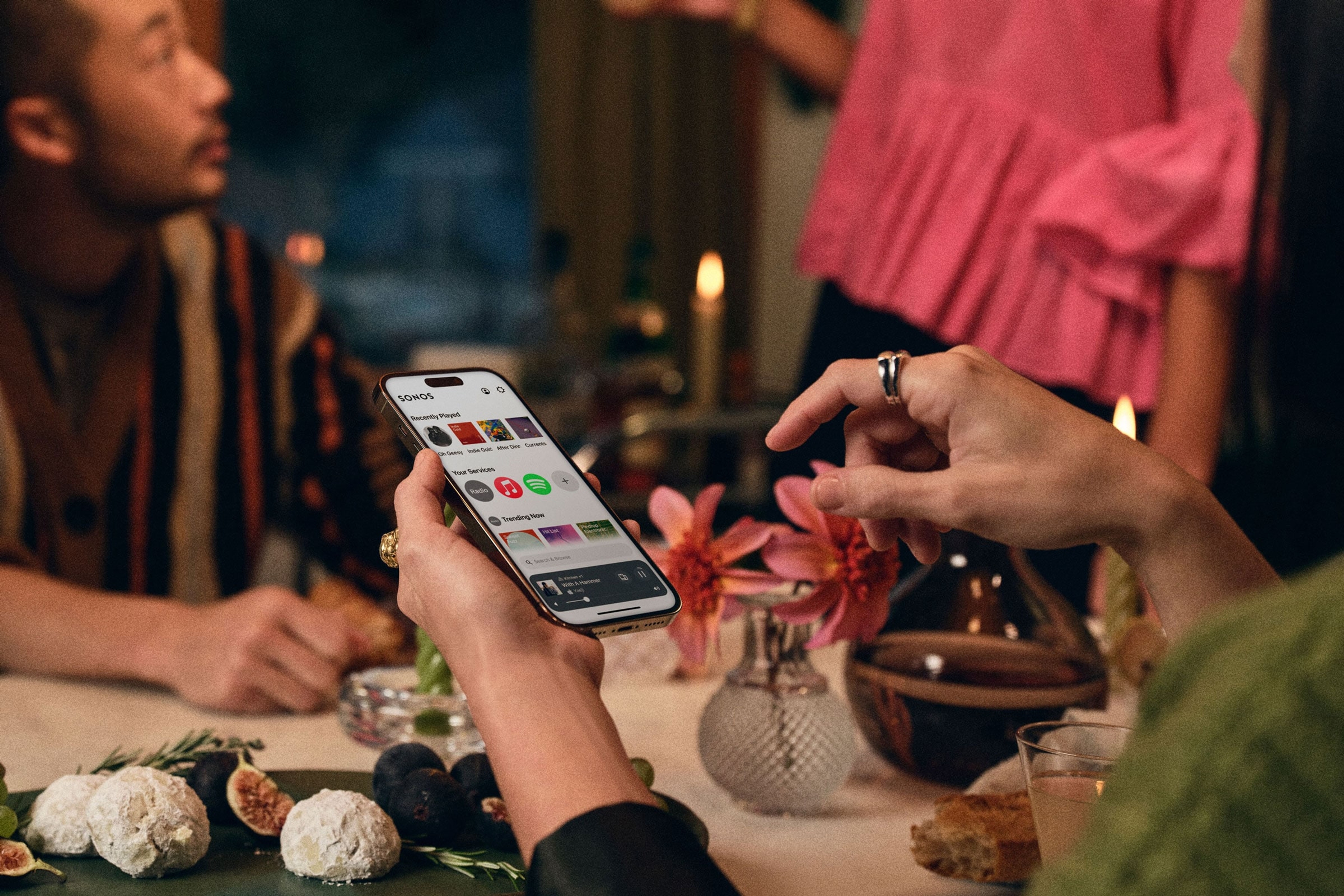 La app Sonos en un iPhone